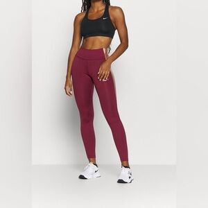 Nike One Dri-Fit Berry And Metallic Rose Gold Leggings Size Medium